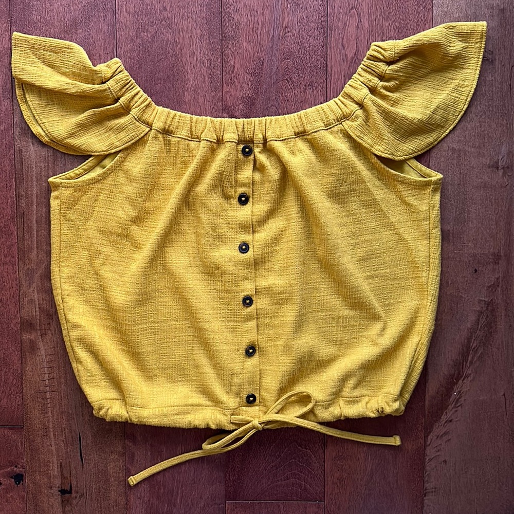 Madewell off the shoulder top - mustard yellow. Size S